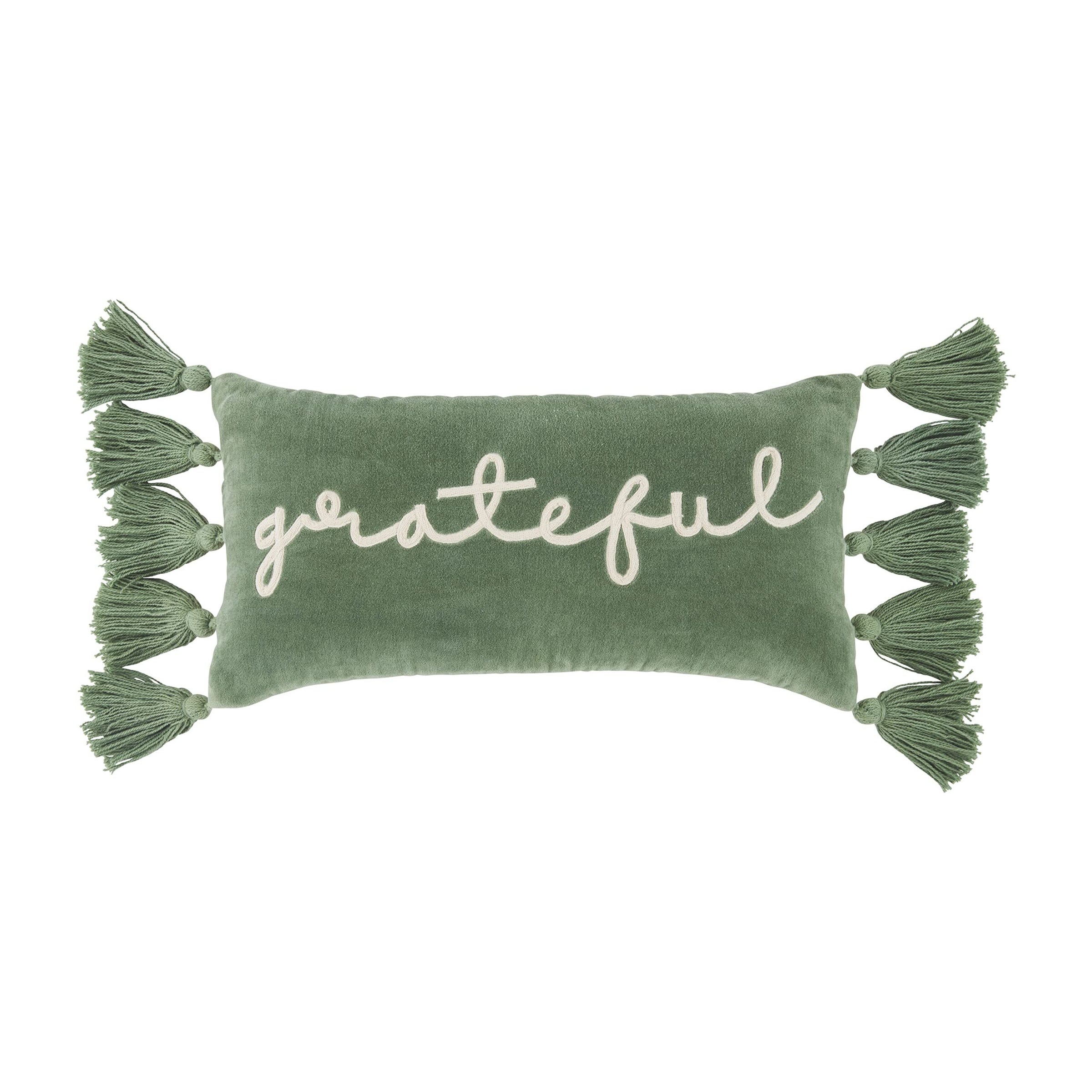 Velvet green clearance lumbar pillow